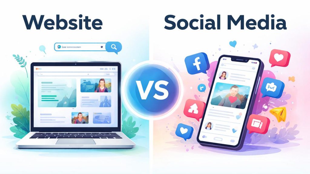 website vs social media